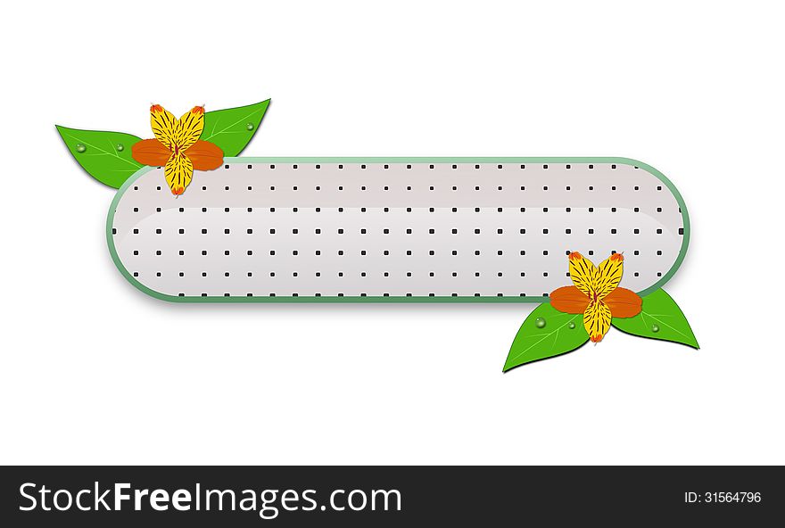 Banner With Flowers And Leaves