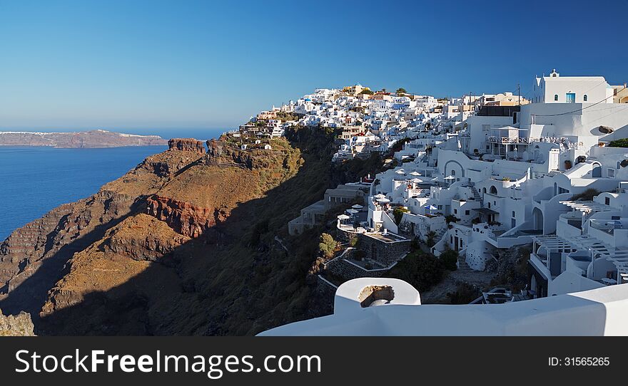 Santorini S Unique View At Sunrise. Greece.