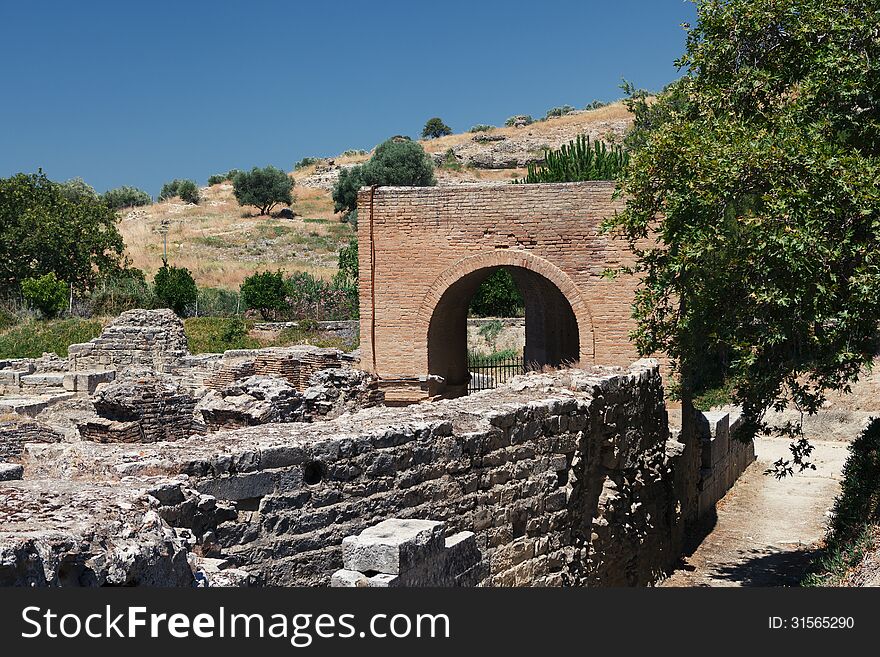 The Praetorium, ancient Roman era ruins at Gortyna of Crete island in Greece. The Praetorium, ancient Roman era ruins at Gortyna of Crete island in Greece.