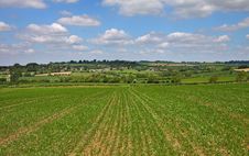 An English Summer Landscape With A Village On A Hill Royalty Free Stock Photos An English Summer Landscape With A Village On A Hill Royalty Free Stock Photos