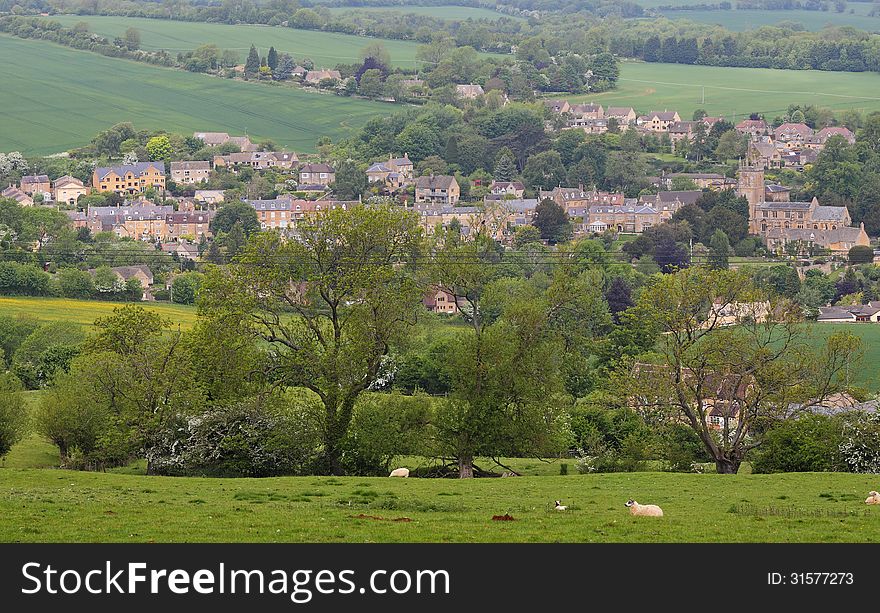 An English Summer Landscape in the Cotswolds