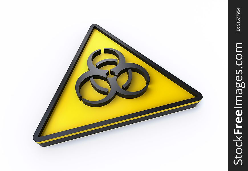 3d biohazard sign on a white background