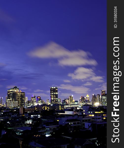 Bangkok at twilight, bangkok city, Thailand