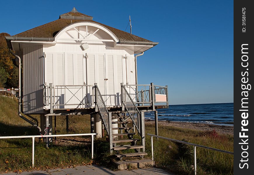 Solitary lifeboat station on the Baltic Sea. Solitary lifeboat station on the Baltic Sea