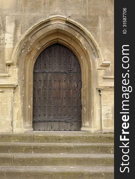 Church Door And Steps
