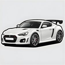 A High-quality Sticker Showcasing A Modern, White Sports Car With Intricate Detailing, Emphasizing The Vehicle’s Sleek Design And Stock Photography