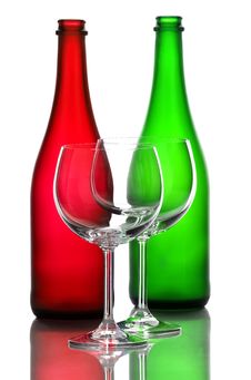 Color Wine Bottles And Wine Glasses Royalty Free Stock Images Color Wine Bottles And Wine Glasses Royalty Free Stock Images