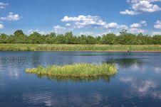 Floating An Islet On A River Channel Stock Photos Floating An Islet On A River Channel Stock Photos
