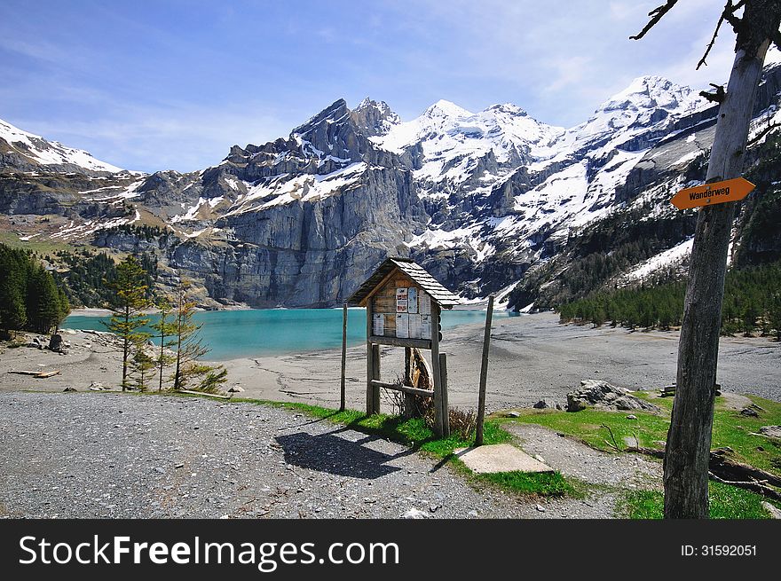 Mountains And Lake Oeschinensee
