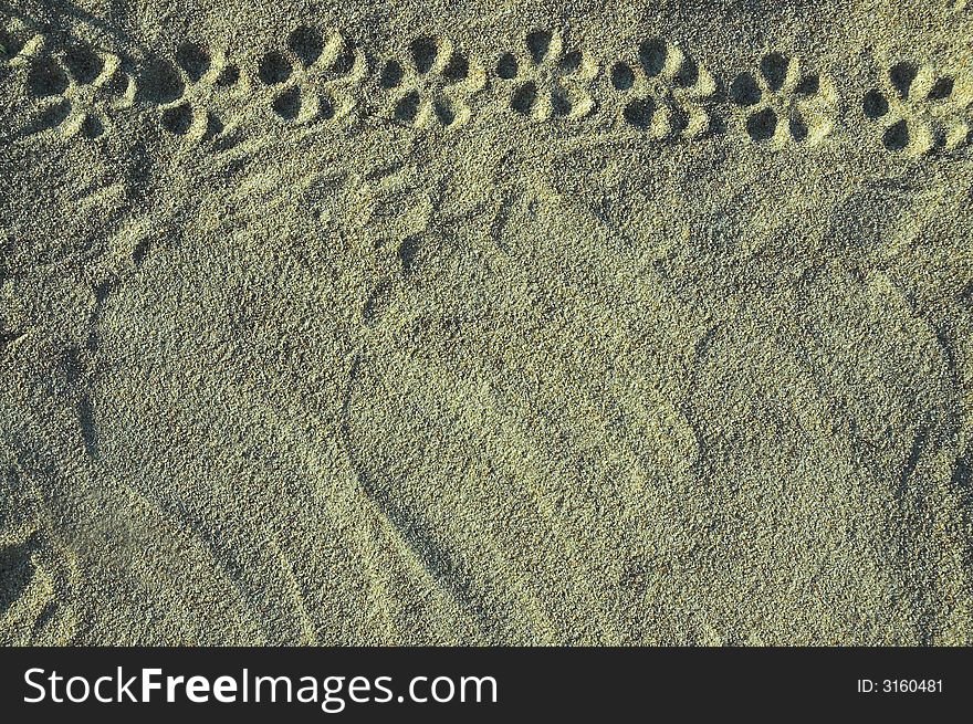 The invoice of sand with a flower ornament