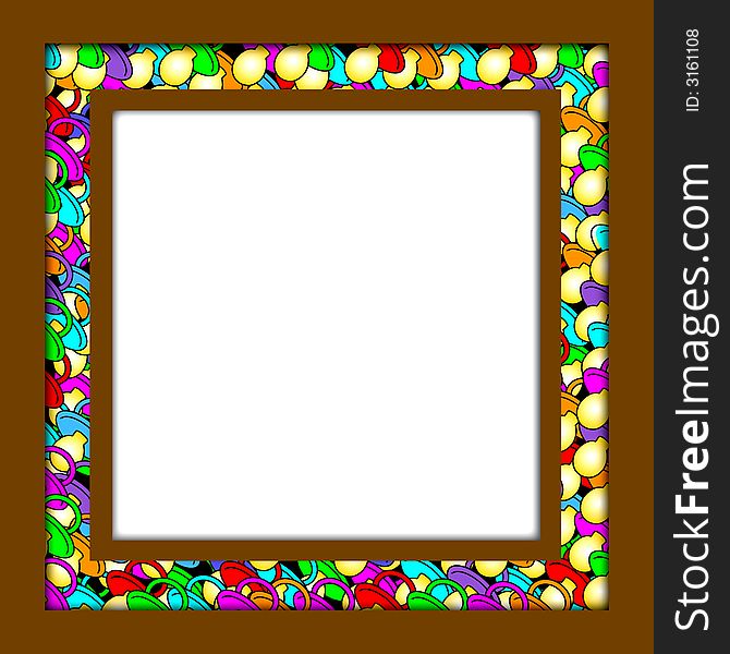 A useful frame with a wide border out of soothers and a white frame for filling with text. Also available as Illustrator-file. A useful frame with a wide border out of soothers and a white frame for filling with text. Also available as Illustrator-file