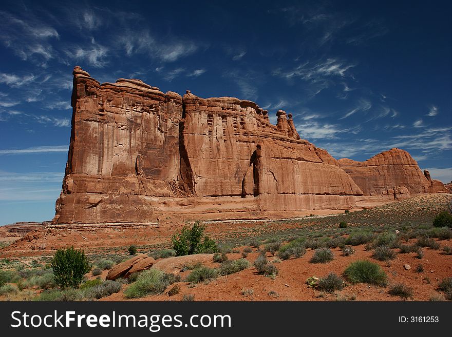 A rock formation in Arches National Park. A rock formation in Arches National Park