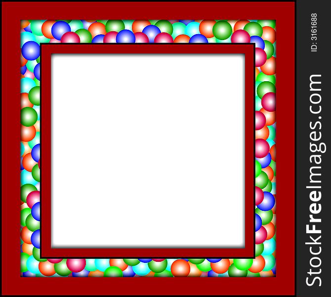 A useful frame with a wide border out of colored little balls and a fine black border around and a white frame for filling with text. Also available as Illustrator-file. A useful frame with a wide border out of colored little balls and a fine black border around and a white frame for filling with text. Also available as Illustrator-file