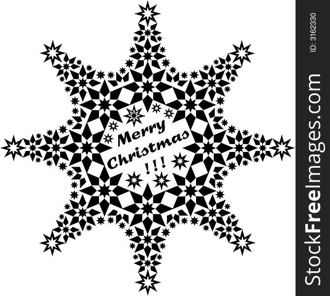 Black stars forming the shape of a bigger star with the writing Merry Christmas in the center. Black stars forming the shape of a bigger star with the writing Merry Christmas in the center.