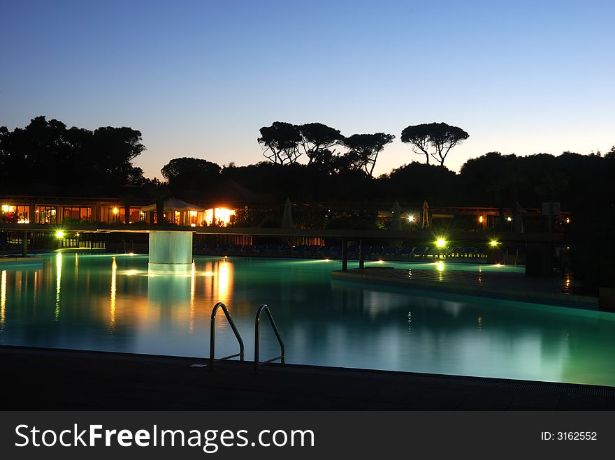 Tourist resort in the evening, Tuscan, Italy