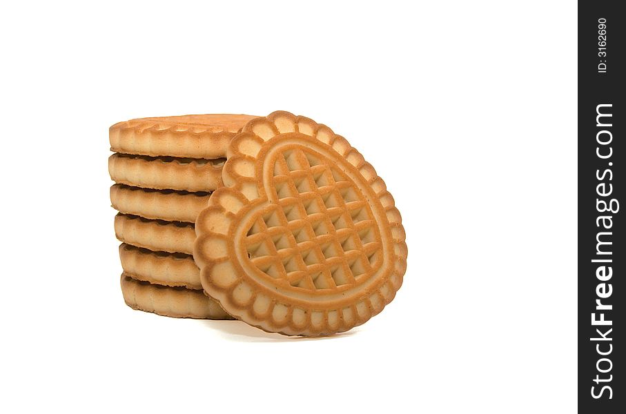 Cookies stack,  isolated on a white background