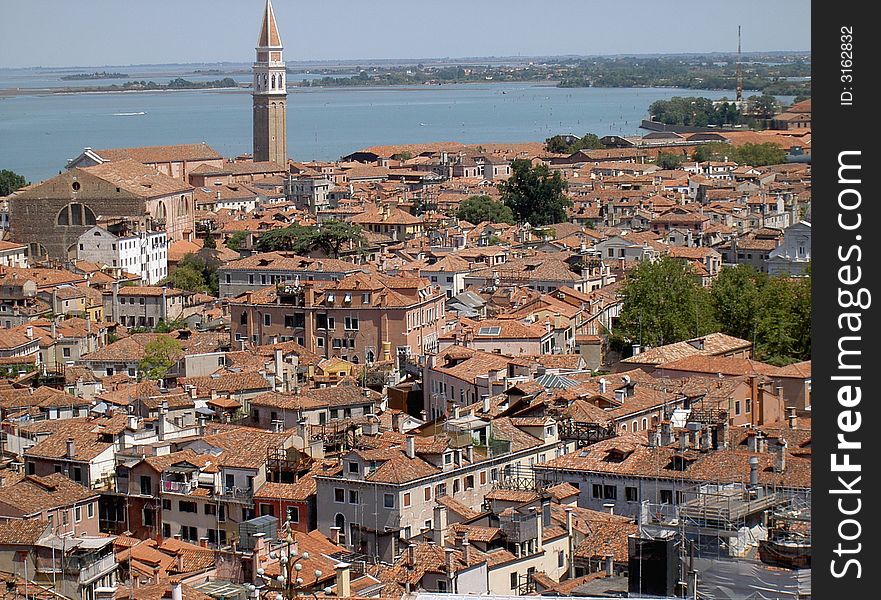 Vista from Venice tower. View to the streets. Vista from Venice tower. View to the streets.