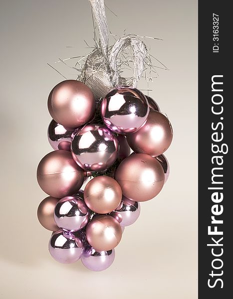 Christmas-tree decoration: a cluster of spheres in the form of a grape brush. Christmas-tree decoration: a cluster of spheres in the form of a grape brush