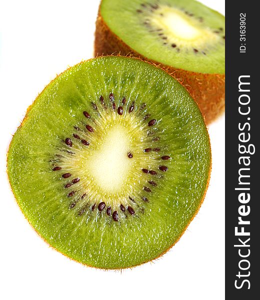 Kiwi-fruits isolated on a white background prepared. Kiwi-fruits isolated on a white background prepared