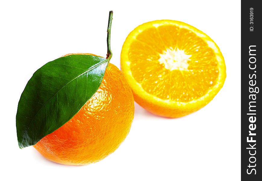 Oranges isolated on a white background prepared. Oranges isolated on a white background prepared