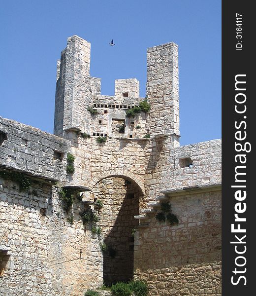 The tower in ancient castle, Croatia. The tower in ancient castle, Croatia
