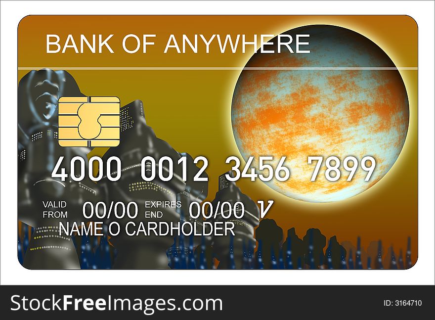 Credit Card With Buildings