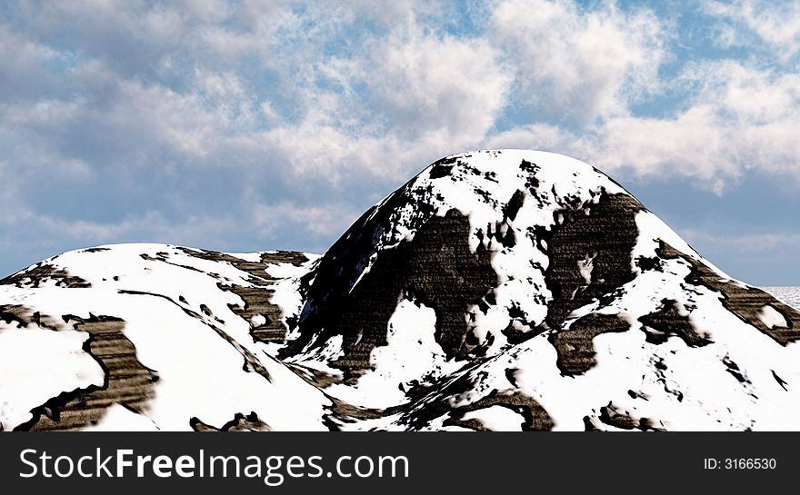 Mountain tops on a background of the blue sky
