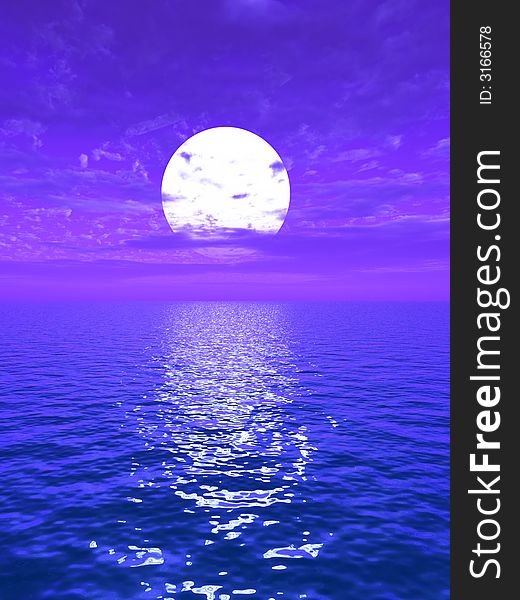 Beautiful sea and sky at sunset - digital artwork. Beautiful sea and sky at sunset - digital artwork