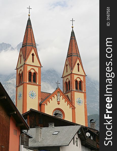 Beautiful church in Austrian Alps. Beautiful church in Austrian Alps