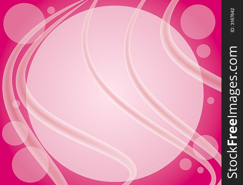 A texture background pattern of pink and white bubbles and swirls with light circle in middle. A texture background pattern of pink and white bubbles and swirls with light circle in middle