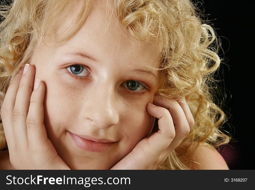 Girl. Portrait image of  young girl smiling