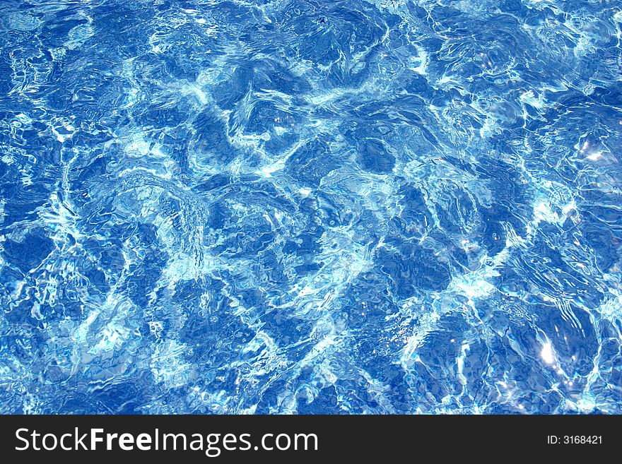 Details bright blue water background