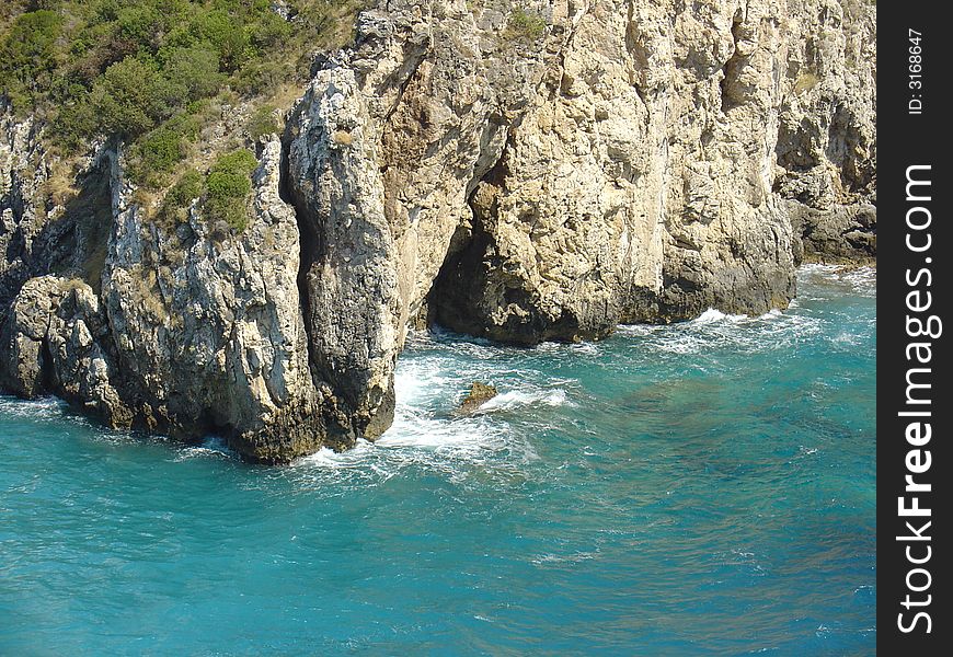 Rocks and blue sea in Greece. Rocks and blue sea in Greece