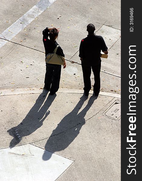 Couple of tourists on the street. Couple of tourists on the street