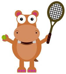 Tennis Hippopotamus Royalty Free Stock Image Tennis Hippopotamus Royalty Free Stock Image