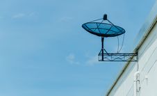 Black Satellite Dish On Roof Royalty Free Stock Photo