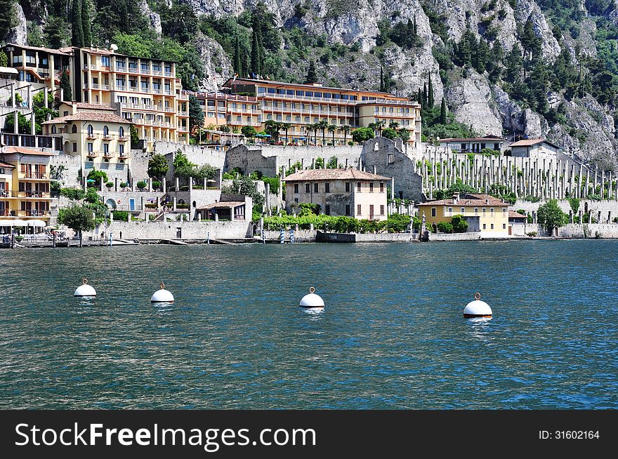 Image shows Limone, Lake Garda, Italy.