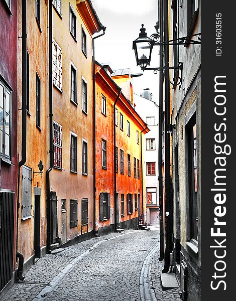 Streets of old town . Stocholm, Sweeden