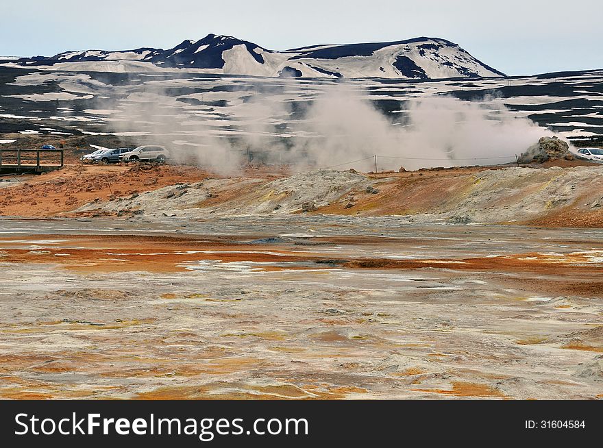 Geothermal area and mountain