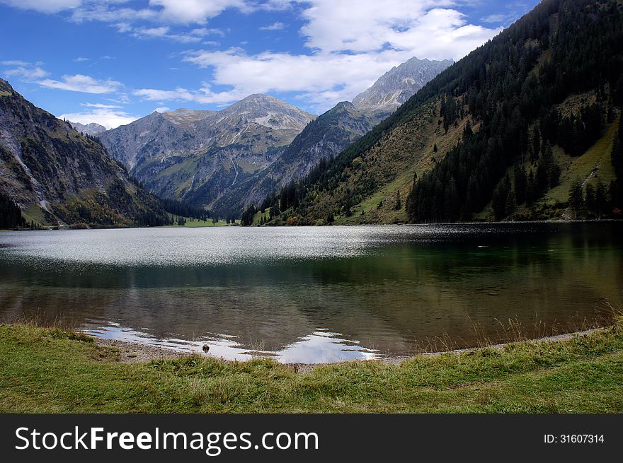 The Vilsalpsee In The Tannheim Valley In Tyrol