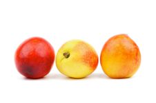 Three Nectarines Royalty Free Stock Images Three Nectarines Royalty Free Stock Images