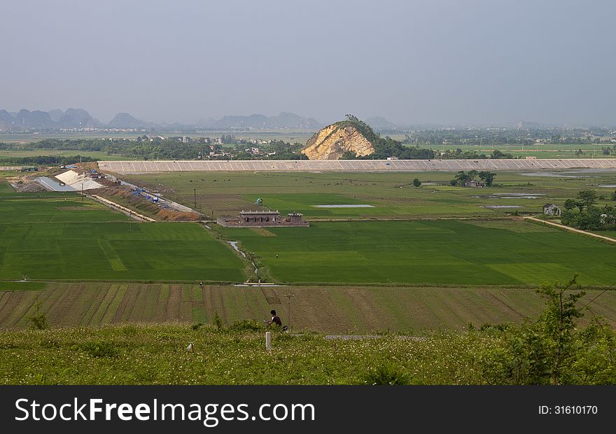 View of a countryside in northern Vietnam