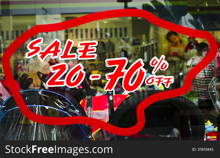 The Sale 20 To 70 Percent Promotion Tag