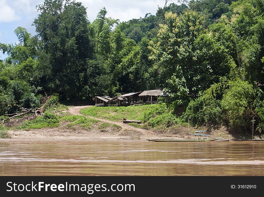 Village and river in Laos