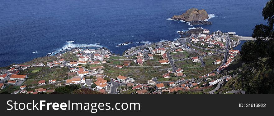 Panorama of the coast near Moniz on Madeira
