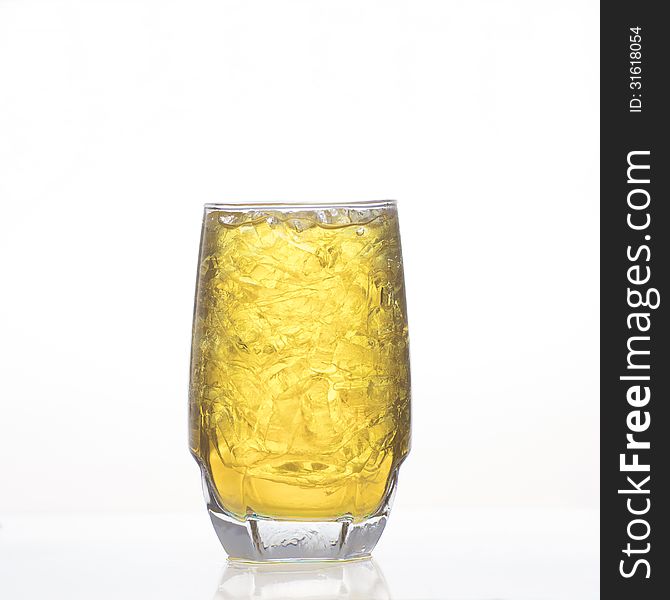 Chrysanthemum Thai herbal drink in glass on white background