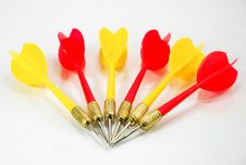 Yellow And Red Darts Royalty Free Stock Photo