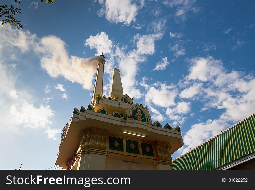 Tradition thai crematory in temple