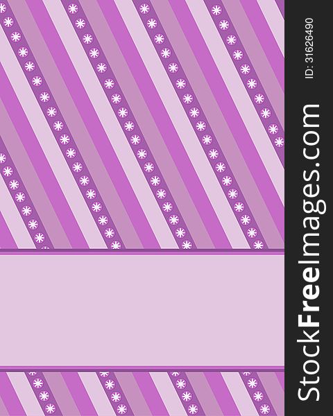 Violet background with points and lines, flowers. shades of pink and violet.