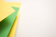 Green, Yellow And White Geometric Background, Copy Space Stock Photos